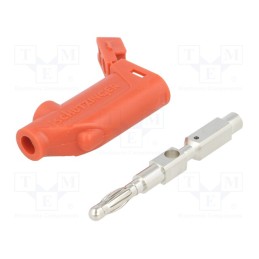 1 pcs x SCHu00dcTZINGER - FK 20 L NI / 2.5 / RT - Plug, 4mm banana, 32A, 33VAC, 70VDC, red, Max.wire diam: 4mm, 3mΩ