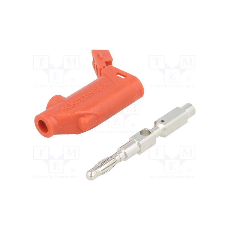 1 pcs x SCHu00dcTZINGER - FK 20 L NI / 2.5 / RT - Plug, 4mm banana, 32A, 33VAC, 70VDC, red, Max.wire diam: 4mm, 3mΩ