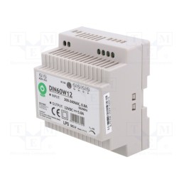 1 pcs x POS - POS DIN60W12 - Power supply: switched-mode, 60W, 12VDC, for DIN rail mounting