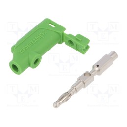 1 pcs x SCHu00dcTZINGER - FK 20 L NI / 2.5 / GN - Plug, 4mm banana, 32A, 33VAC, 70VDC, green, Max.wire diam: 4mm, 3mΩ