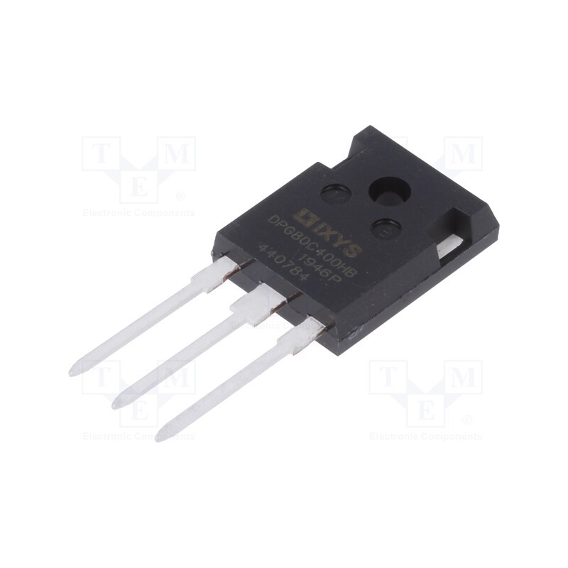 1 pcs x IXYS - DPG80C400HB - Diode: rectifying, THT, 400V, 40Ax2, , Ifsm: 400A, TO247-3, 215W