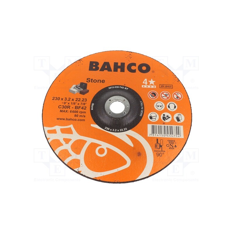 1 pcs x BAHCO - 3912-230-T42-ST - Cutting wheel, Ø: 230mm, Øhole: 22.23mm, Disc thick: 3.2mm