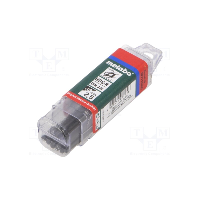 1 set x METABO - 627715000 - Drill bit, for metal, Ø: 2.5mm, L: 57mm, Working part len: 30mm