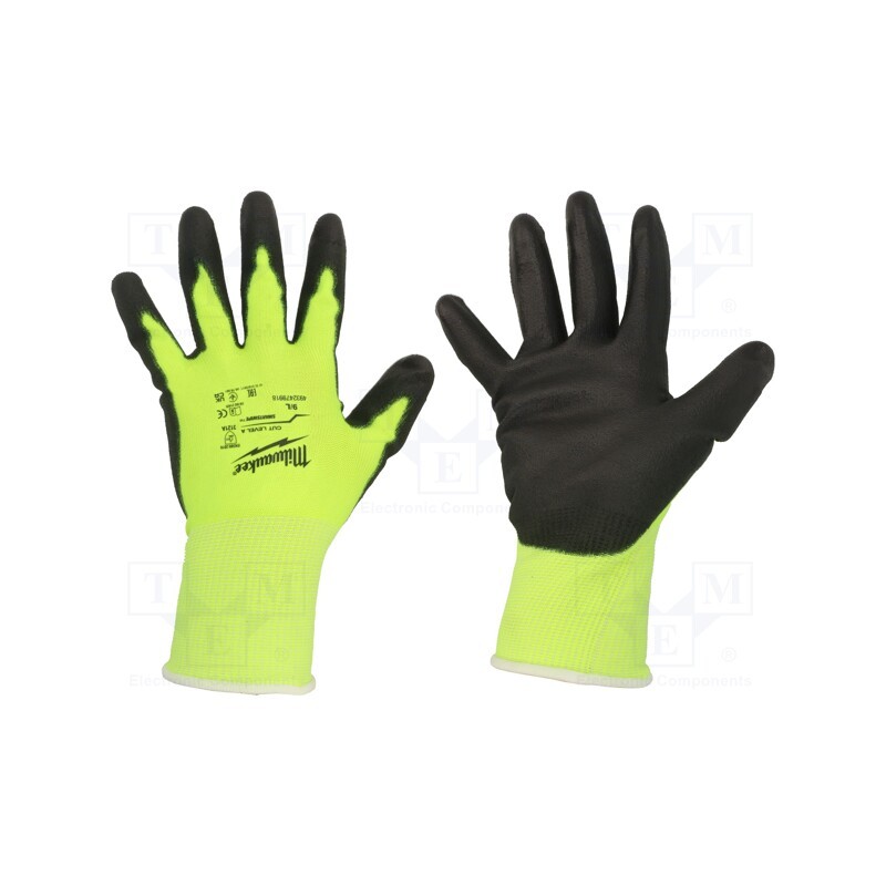 1 set x Milwaukee - 4932479918 - Protective gloves, Size: 9,L, Resistance to: cutting, warning