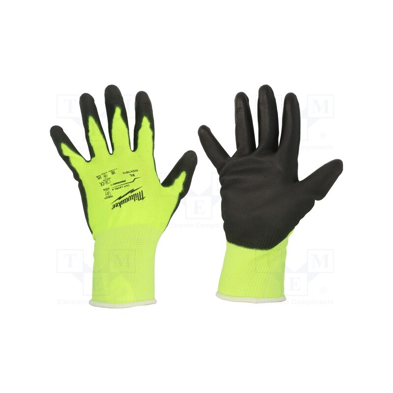 1 set x Milwaukee - 4932479917 - Protective gloves, Size: 8,M, Resistance to: cutting, warning