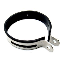 Metal clamp for quad ATV muffler with rubber