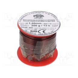 1 rol x INDEL - DN2E1,50-200G - Coil wire, double coated enamelled, 1.5mm, 0.2kg, -65÷200°C