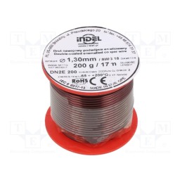1 rol x INDEL - DN2E1,30-200G - Coil wire, double coated enamelled, 1.3mm, 0.2kg, -65÷200°C
