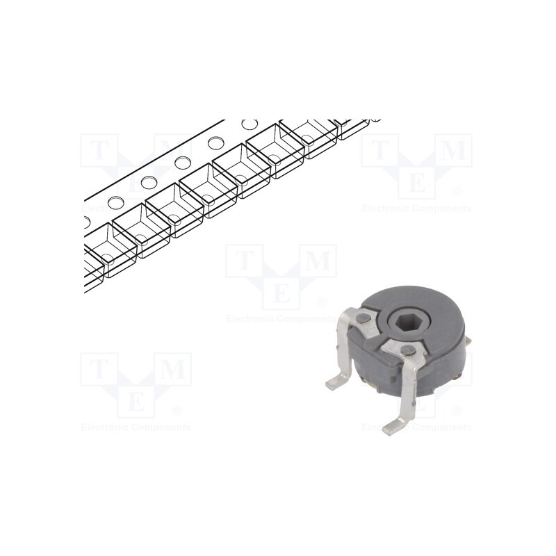 2 pcs x PIHER - PS6MV50-503A3030-I- - Potentiometer: mounting, single turn,horizontal, 50kΩ, 100mW, SMD
