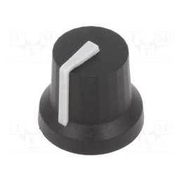 2 pcs x CLIFF - CL170844CR - Knob, with pointer, rubber,plastic, Øshaft: 6mm, Ø16.8x14.5mm