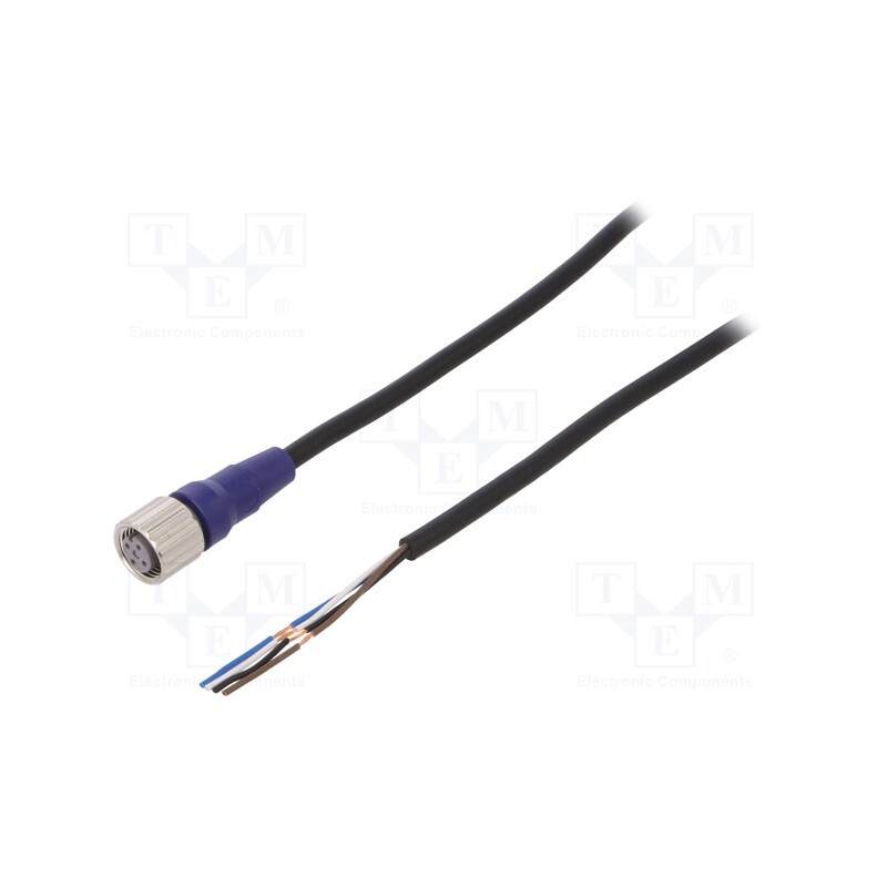 1 pcs x OMRON - XS2F-LM12PVC4S5M - Connection lead, M12, PIN: 4, straight, 5m, plug, 0.8A, -10÷65°C, PVC
