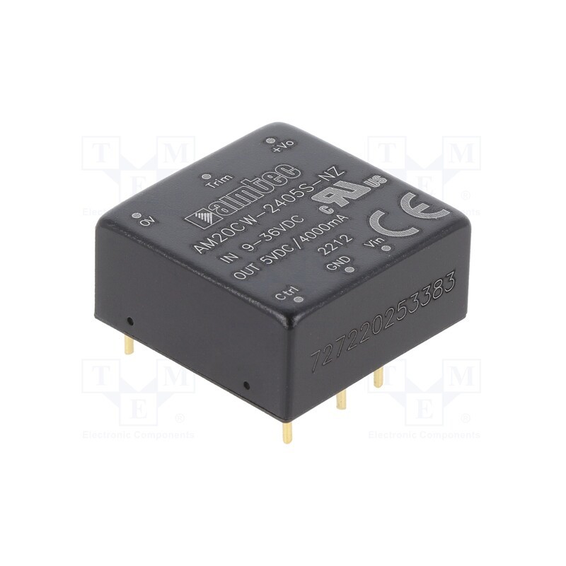 1 pcs x AIMTEC - AM20CW-2405S-NZ - Converter: DC/DC, 20W, Uin: 9÷36V, Uout: 5VDC, Iout: 4A, AM20CW-NZ