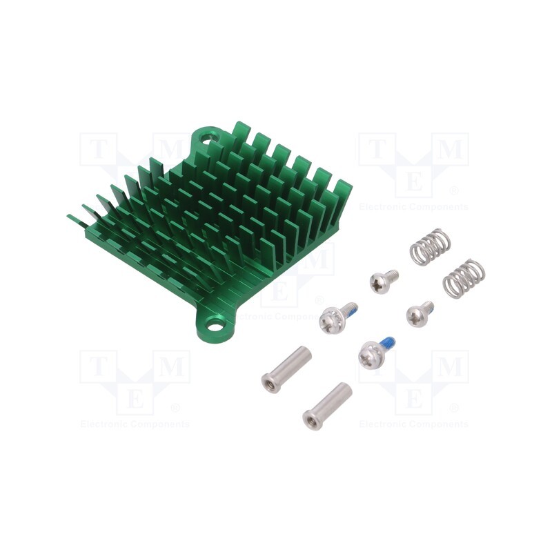 1 pcs x Advanced Thermal Solutions - ATS-1038-C3-R0 - Heatsink: extruded, grilled, BGA, green, L: 40mm, W: 38mm, H: 10mm