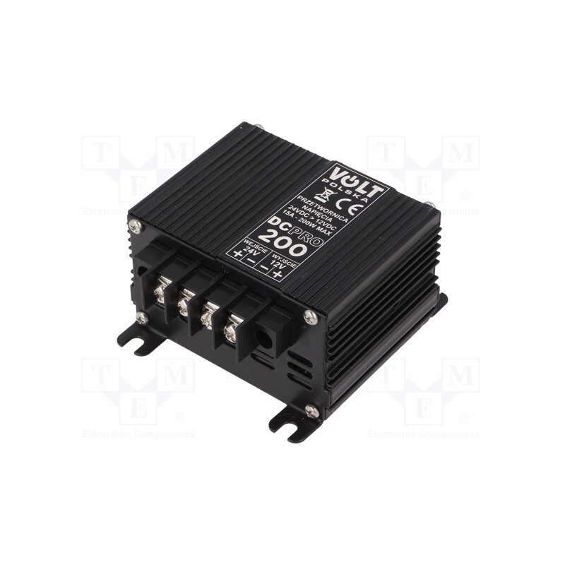 1 pcs x VOLT POLSKA - DC PRO 200 24/12V 15A - Converter: DC/DC, Uout max: 13.8VDC, Usup: 21÷30VDC, 10A, 0÷40°C