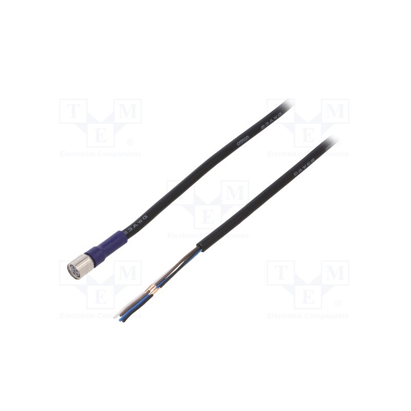 1 pcs x OMRON - XS3F-LM8PVC4S2M - Connection lead, M8, PIN: 4, straight, 2m, plug, 0.5A, -10÷65°C, PVC