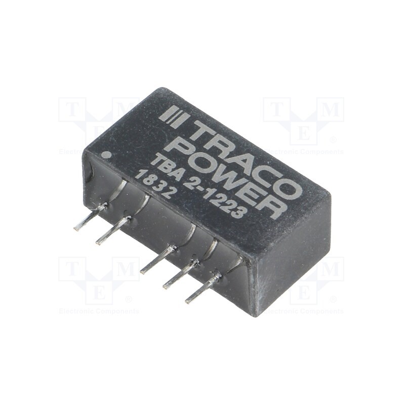 1 pcs x TRACO POWER - TBA 2-1223 - Converter: DC/DC, 2W, Uin: 10.8÷13.2V, Uout: 15VDC, Uout2: -15VDC