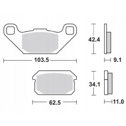 Rear brake pads atv linhai cf allroad 260 300