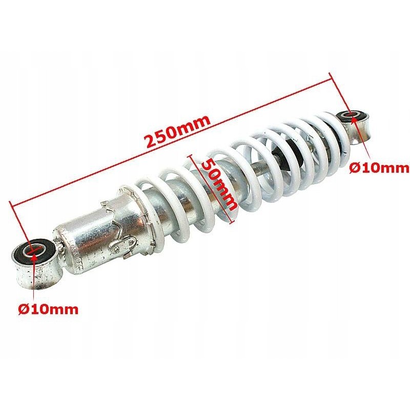 Front shock absorber 25cm atv 110 125cc white