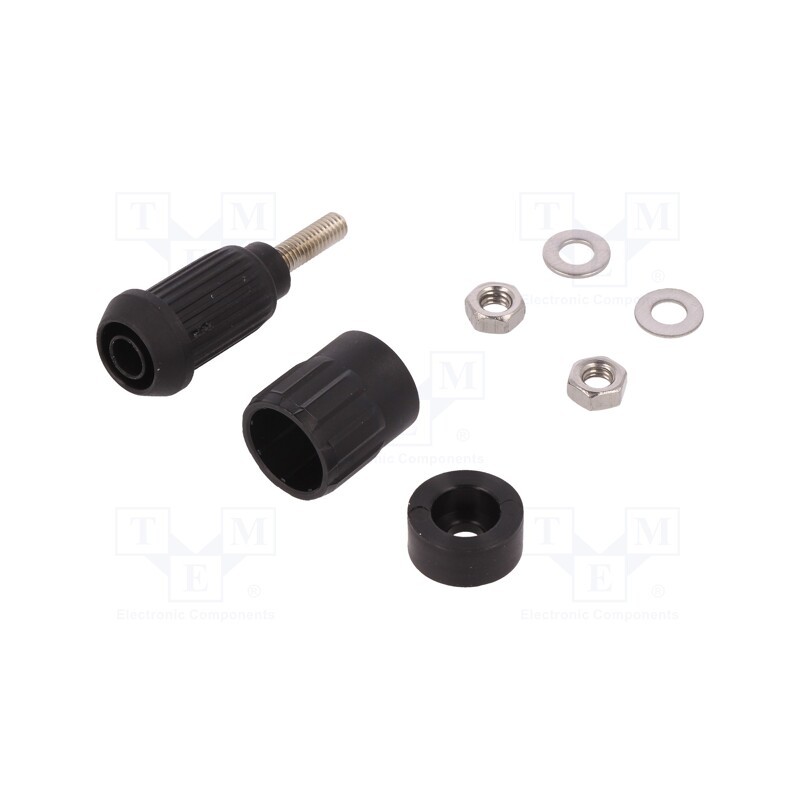 1 pcs x STu00c4UBLI - 66.9684-21 - Socket, 4mm banana, 20A, black, screw, insulated