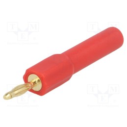 1 pcs x MUELLER ELECTRIC - BU-P72914-2 - 2mm banana, 10A, 30VAC, red, gold-plated, 45mm, brass
