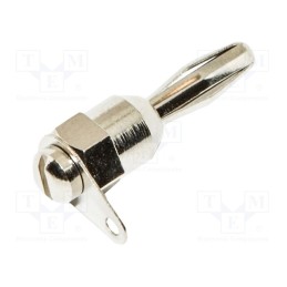 1 pcs x MUELLER ELECTRIC - BU-00242 - Plug, 4mm banana, 15A, 25mm, nickel plated, soldered,on panel