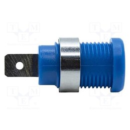 1 pcs x MUELLER ELECTRIC - BU-31610-6 - Socket, 4mm banana, 35A, 1kV, blue, nickel plated, on panel,screw