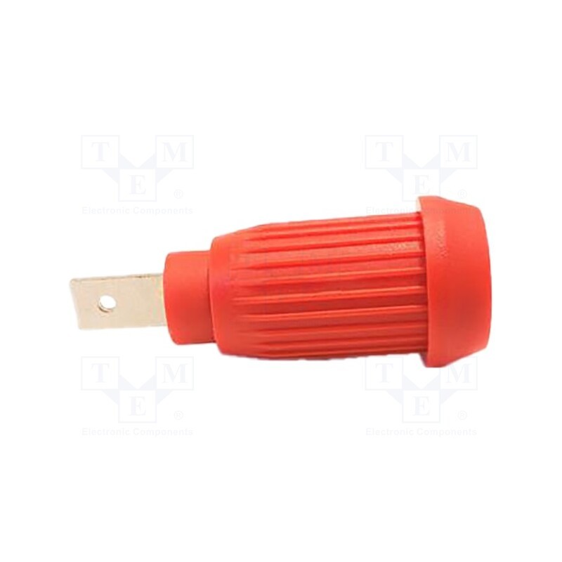 1 pcs x MUELLER ELECTRIC - BU-31603-2 - Socket, 4mm banana, 15A, 1kV, red, nickel plated, soldered, 35mm