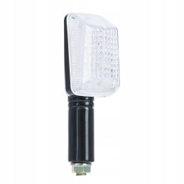 Oxford rectangular LED turn signals, black, white glass, mo
