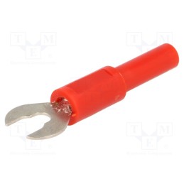 1 pcs x ELECTRO-PJP - ADA3034-R - Fork terminals, banana 4mm socket,fork terminal, 60VDC, 36A, red