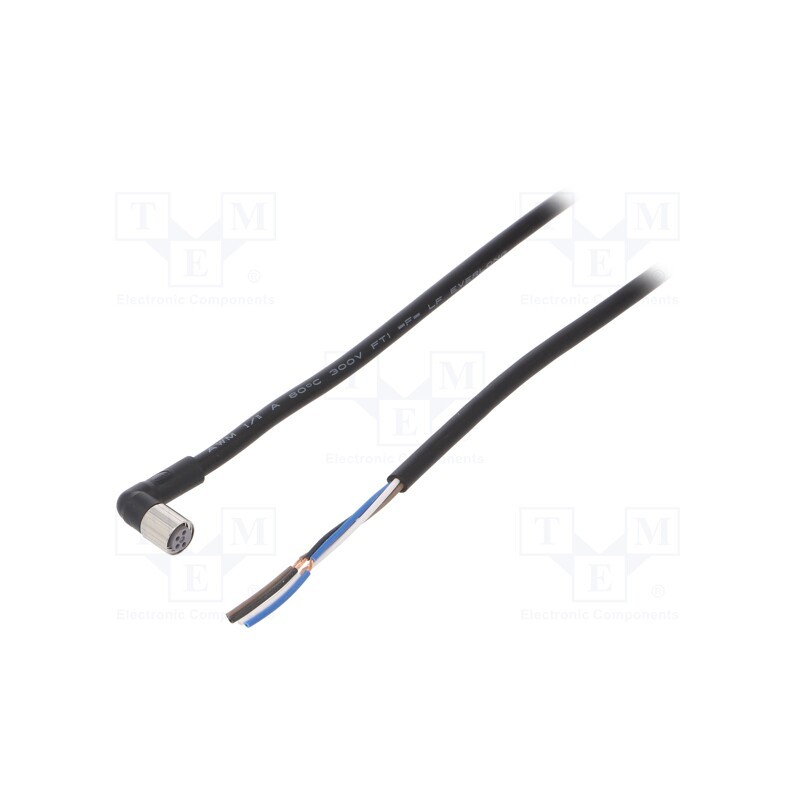 1 pcs x OMRON - XS3F-M8PVC4A2M - Connection lead, M8, PIN: 4, angled, Len: 2m, plug, 1A, -10÷80°C, PVC