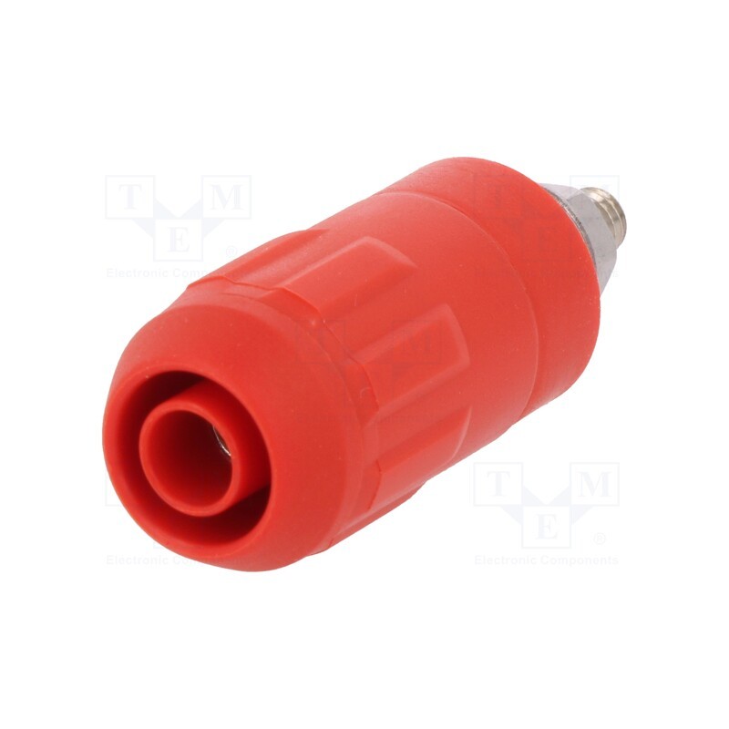 1 pcs x STu00c4UBLI - 66.9684-22 - Socket, 4mm banana, 20A, red, screw, insulated