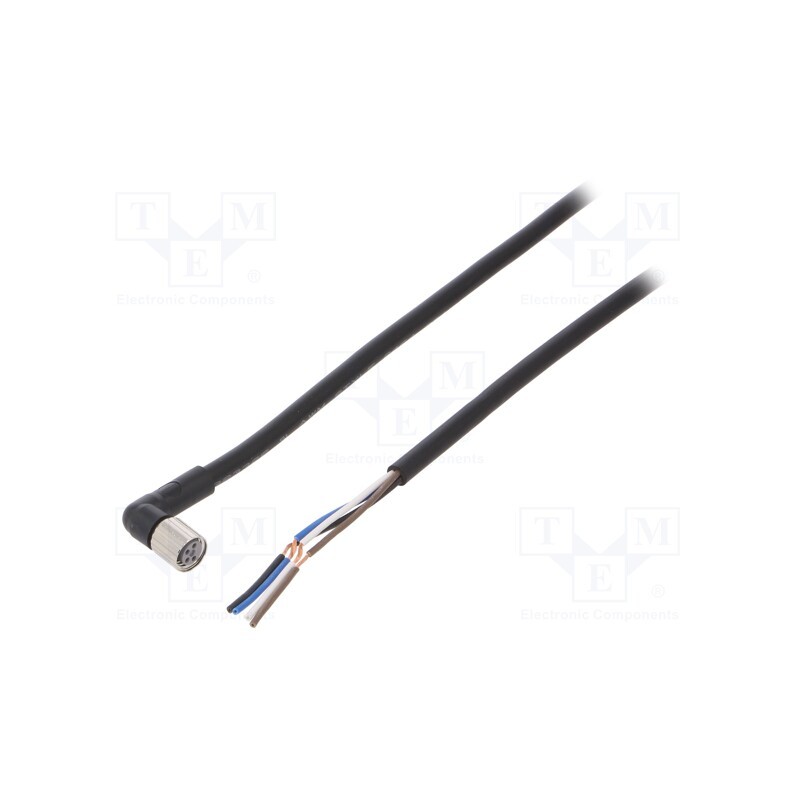 1 pcs x OMRON - XS3F-M8PVC4A5M - Connection lead, M8, PIN: 4, angled, Len: 5m, plug, 1A, -10÷80°C, PVC