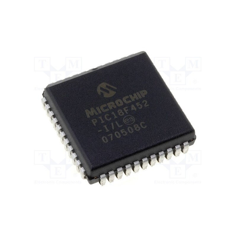 1 pcs x MICROCHIP TECHNOLOGY - PIC18F452-I/L - IC: PIC microcontroller, 32kB, 40MHz, A/E/USART,MSSP (SPI / I2C)