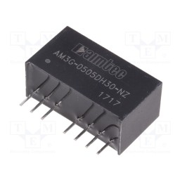 1 pcs x AIMTEC - AM3G-0505DH30-NZ - Converter: DC/DC, 3W, Uin: 4.5÷9V, Uout: 5VDC, Uout2: -5VDC, SIP8