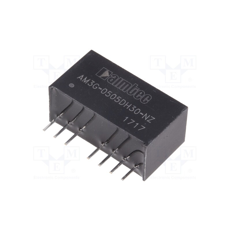 1 pcs x AIMTEC - AM3G-0505DH30-NZ - Converter: DC/DC, 3W, Uin: 4.5÷9V, Uout: 5VDC, Uout2: -5VDC, SIP8