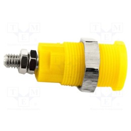 1 pcs x MUELLER ELECTRIC - BU-P72930-4 - 4mm banana, 36A, 1kV, yellow, nickel plated, on panel,screw, brass