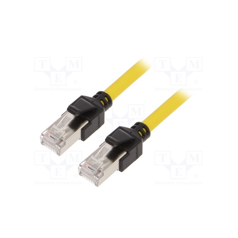 1 pcs x OMRON - XS6W-6LSZH8SS200CM-Y - Connecting cable, IP20, 30VDC, 1A, 2m, XS6, -25÷75°C, Colour: yellow