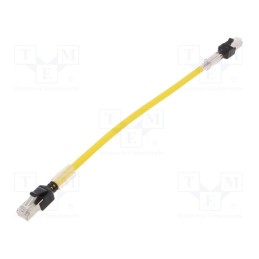 1 pcs x OMRON - XS6W-6LSZH8SS30CM-Y - Connecting cable, IP20, 30VDC, 1A, 0.3m, XS6, -25÷75°C, Cat: 6a