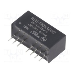 1 pcs x RECOM - RSE-1205SZ/H2 - Converter: DC/DC, 2W, Uin: 4.5÷18V, Uout: 5VDC, Iout: 400mA, SIP8
