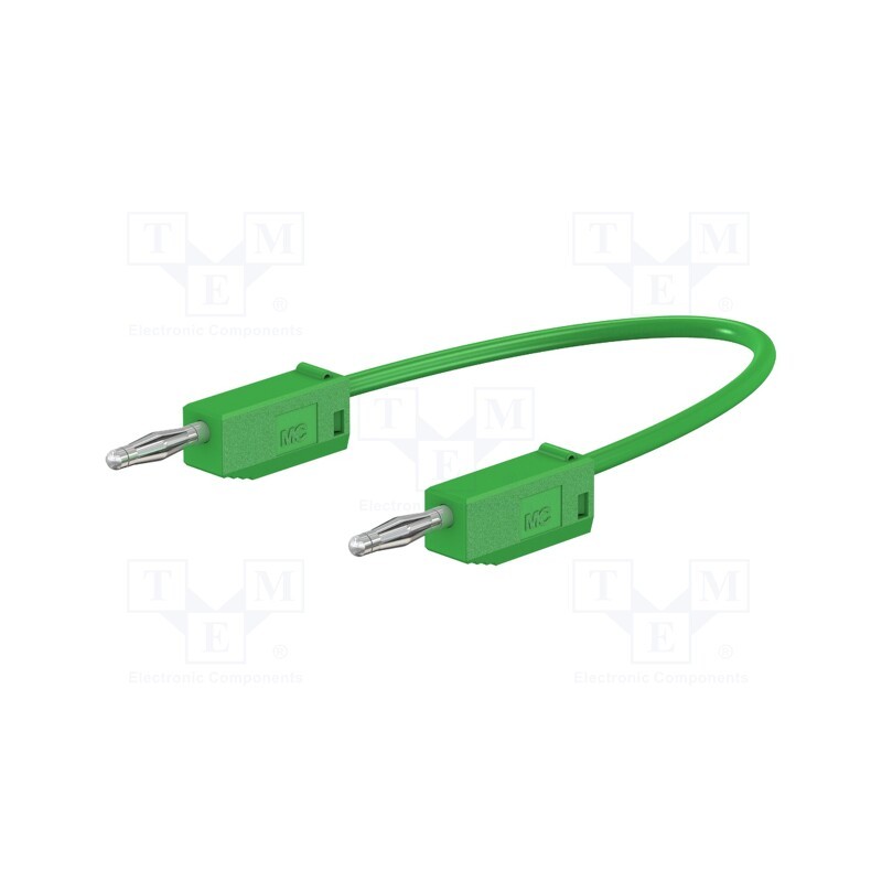 1 pcs x STu00c4UBLI - 28.0115-06025 - Test lead, 60VDC, 30VAC, 10A, banana plug 2mm,both sides, green