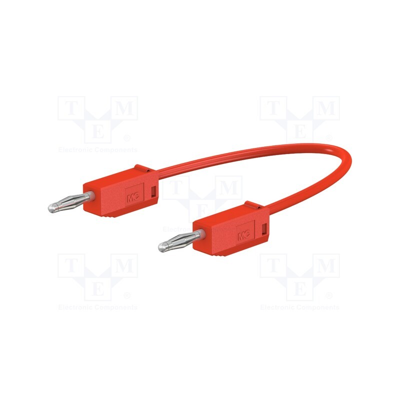 1 pcs x STu00c4UBLI - 28.0115-06022 - Test lead, 60VDC, 30VAC, 10A, banana plug 2mm,both sides, red
