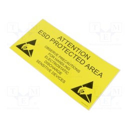 1 pcs x ANTISTAT - 055-0007 - Self-adhesive label, ESD, 300x150mm, yellow-black