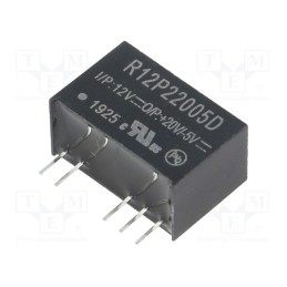 1 pcs x RECOM - R12P22005D - Converter: DC/DC, 2W, Uin: 10.8÷13.2V, Uout: 20VDC, Uout2: -5VDC