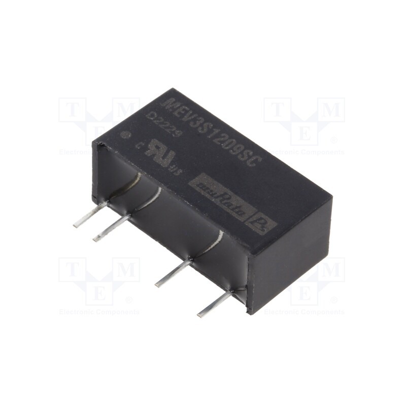 1 pcs x Murata Power Solutions - MEV3S1209SC - Converter: DC/DC, 3W, Uin: 10.8÷13.2V, Uout: 9VDC, Iout: 333mA, SIP