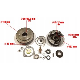 Clutch set, engine 152 fmh quad cross 70 110 125