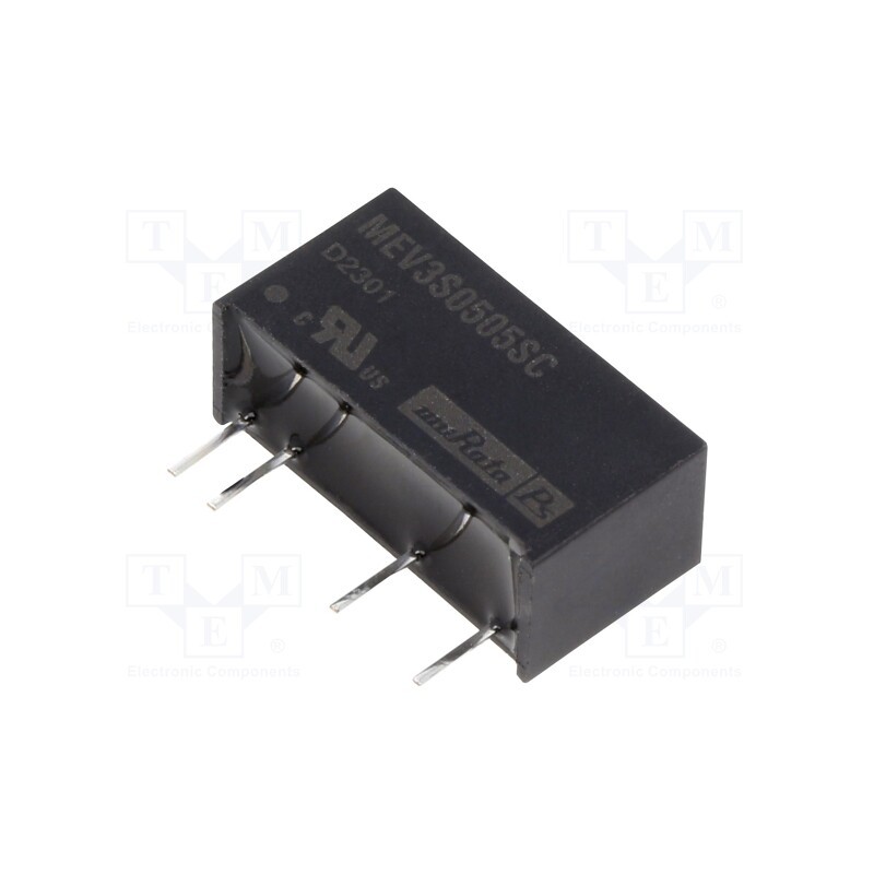 1 pcs x Murata Power Solutions - MEV3S0505SC - Converter: DC/DC, 3W, Uin: 4.5÷5.5V, Uout: 5VDC, Iout: 600mA, SIP