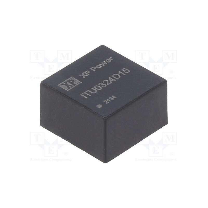 1 pcs x XP POWER - ITU0324D15 - Converter: DC/DC, 3W, Uin: 9÷36V, Uout: 15VDC, Iout: 100mA, SIP8, THT