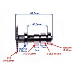 Camshaft for shineray atv250 st 9c