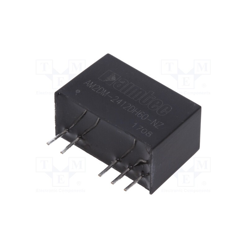 1 pcs x AIMTEC - AM2DM-2412DH60-NZ - Converter: DC/DC, 2W, Uin: 21.6÷26.4V, Uout: 12VDC, Uout2: -12VDC