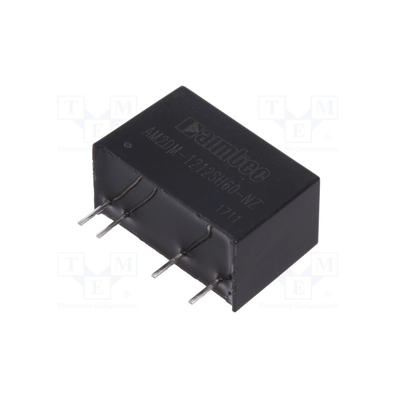 1 pcs x AIMTEC - AM2DM-1212SH60-NZ - Converter: DC/DC, 2W, Uin: 10.8÷13.2V, Uout: 12VDC, Iout: 167mA, SIP7
